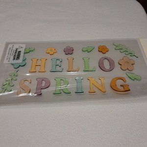NEW 21 Count Reusable and Washable Hello Spring Window Gel Clings - Windows Only